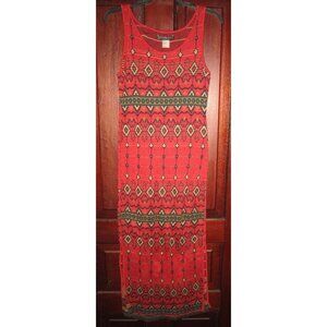 Peruvian Connection Sz XS Maxi Knit Dress Pima Cotton Native Indian Blanket Long